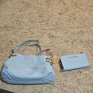 Michael Kors Sky Blue Shoulder Bag Set